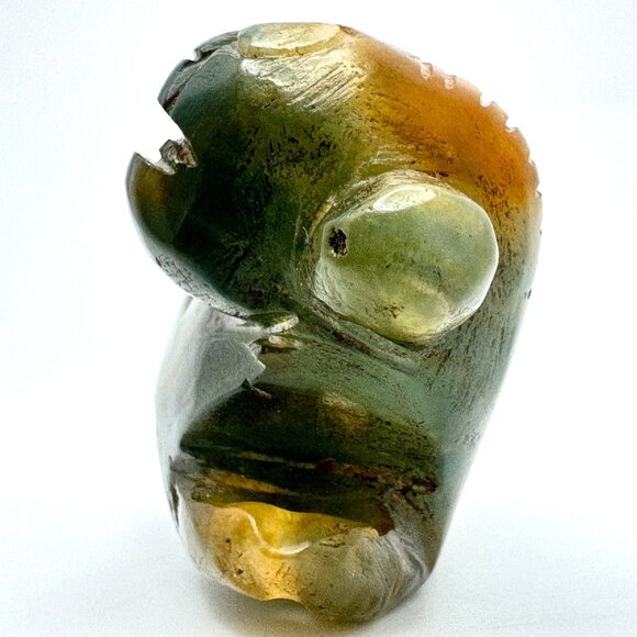 Jade Carved Mythical Beast Monkey? Figurine Rustic Stone Antique 17 c ? - Picture 11 of 11